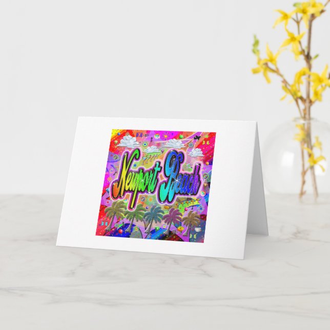 Newport Beach Vista Express Vykort (Gul blomma)