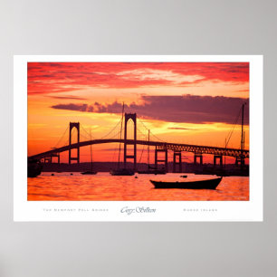 Newport Bridge vid Sunset Poster