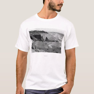 Newport den Oregon stranden beskådar den Oregon Tee Shirt