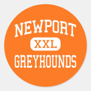 Newport - Greyhound - High - Newport Arkansas Runt Klistermärke
