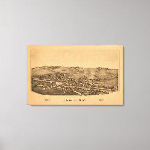 Newport nya YorkPanoramic MapNewport, NY Canvastryck