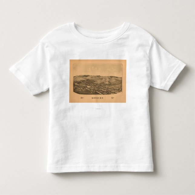Newport nya YorkPanoramic MapNewport, NY T Shirt (Framsida)
