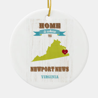 Newport nyheterna, hem- Virginia karta - är var Julgransprydnad Keramik
