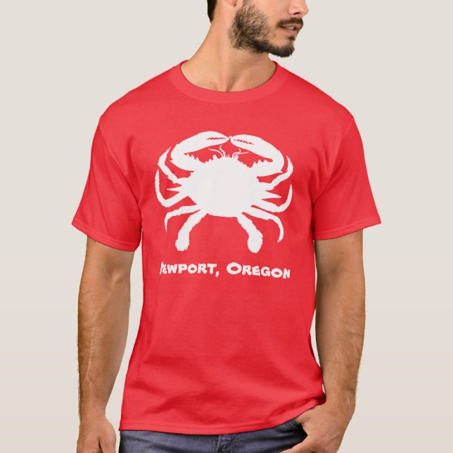 Newport Oregon Crab Shirt T-shirt (Framsida)