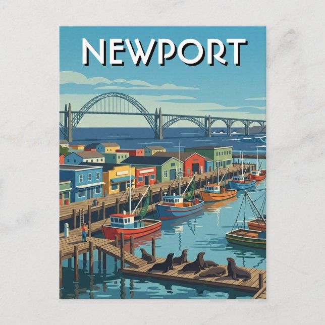 Newport Oregon-kusten Vykort (Framsida)