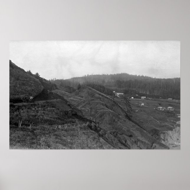 Newport, Oregon Scene vid Agate Beach Photograph Poster (Framsidan)