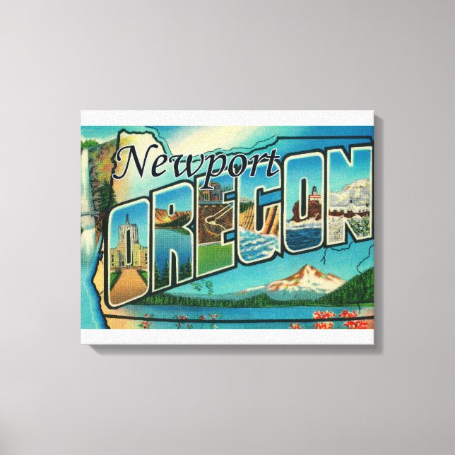 Newport, Oregon - Stora Brev-scenen Canvastryck (Framsida)