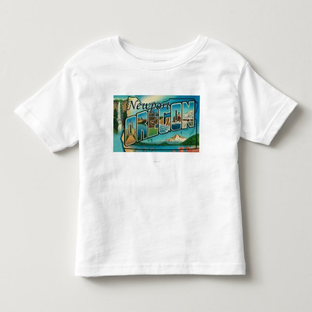 Newport Oregon - stora brevplatser T Shirt (Framsida)