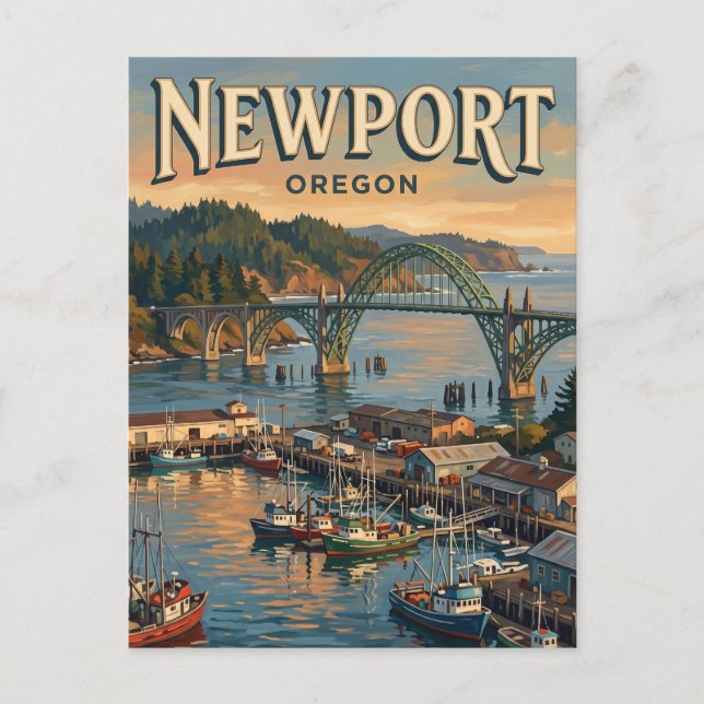 Newport Oregon Vykort (Framsida)