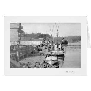 Newport, Oregon Waterfront View of FishBoats Hälsningskort