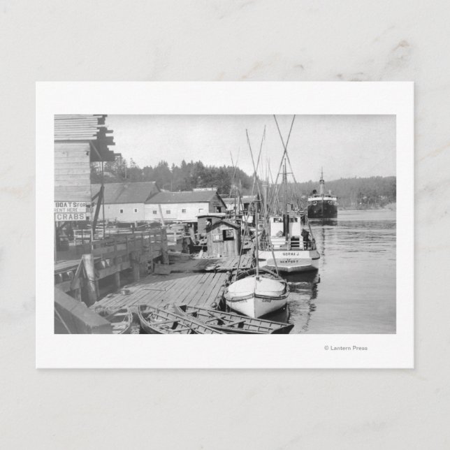 Newport, Oregon Waterfront View of FishBoats Vykort (Framsida)