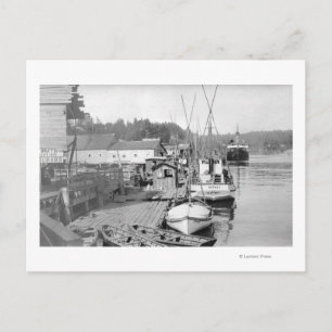 Newport, Oregon Waterfront View of FishBoats Vykort