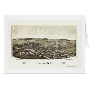 Newport panorama- karta för NY - 1890 Hälsningskort