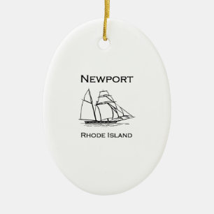 Newport Rhode - högväxt frakt för ö Julgransprydnad Keramik