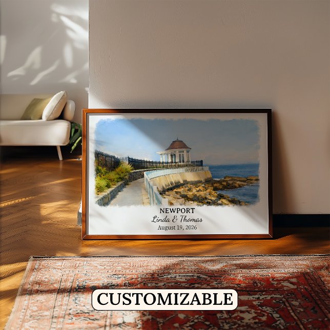Newport Rhode Island Affisch, Akvarell, Anpassad Poster (Skapare uppladdad)
