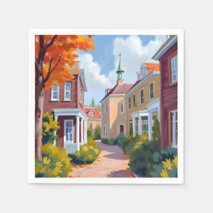 Newport Rhode Island Akvarell Pappersservett