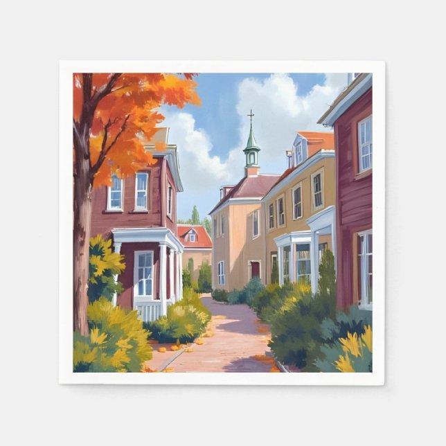 Newport Rhode Island Akvarell Pappersservett (Framsidan)