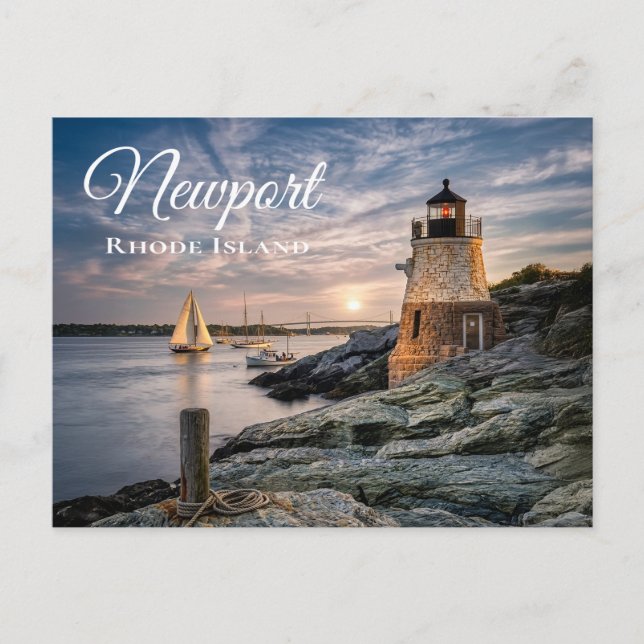 Newport Rhode Island Castle Hill Lighthouse RI Vykort (Framsida)