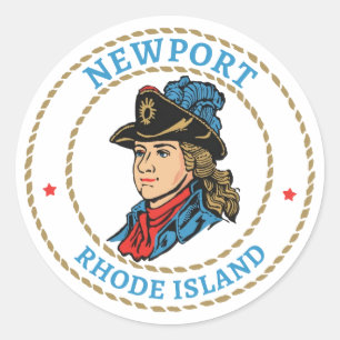 Newport Rhode island Colonial Runt Klistermärke