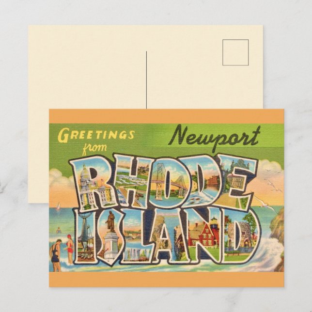 Newport Rhode Island Hälsningar vykort (Fram/baksida)