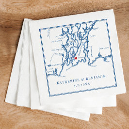 Newport Rhode island Karta flottan Elegant bröllop Pappersservett