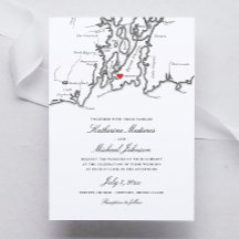 Newport Rhode island Karta Svarta och vita Bröllop