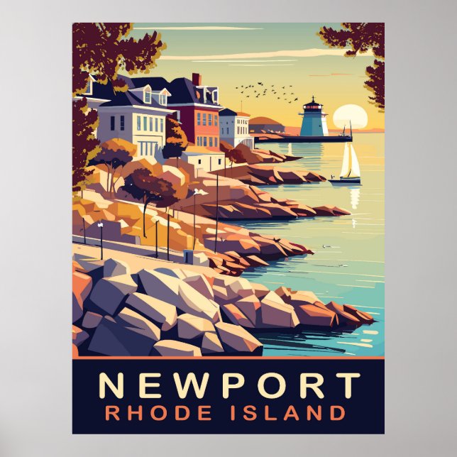 Newport, Rhode island, kusten, Travel Poster (Framsidan)