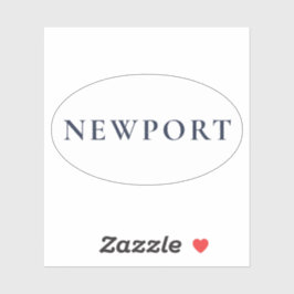 Newport Rhode Island Preppy Coastal Oval Klistermärken
