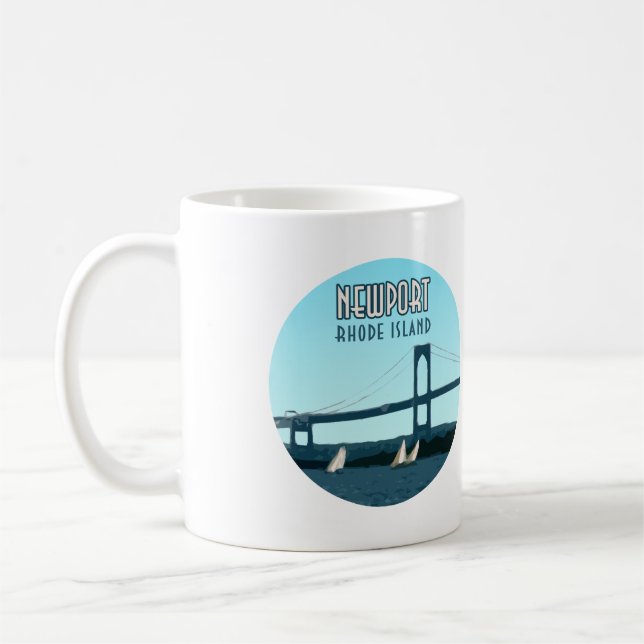 Newport Rhode island Sailboat Vintage Kaffemugg (Vänster)
