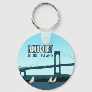 Newport Rhode island Sailboat Vintage Nyckelring