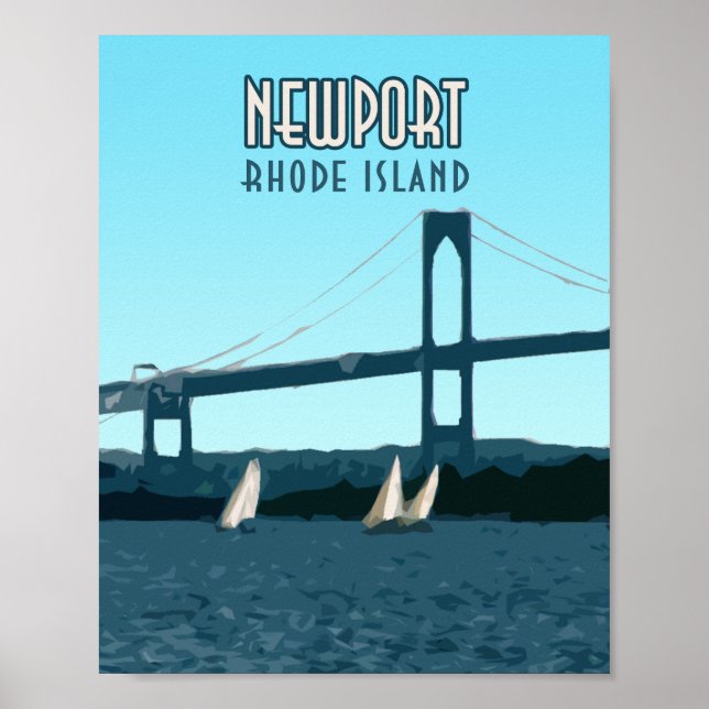 Newport Rhode island Sailboat Vintage Poster (Framsidan)