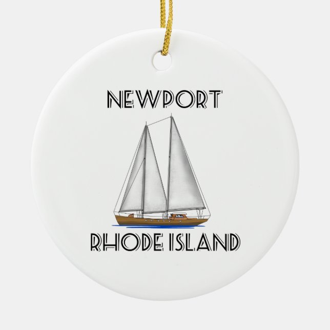 Newport Rhode island Sailing Julgransprydnad Keramik (Framsidan)