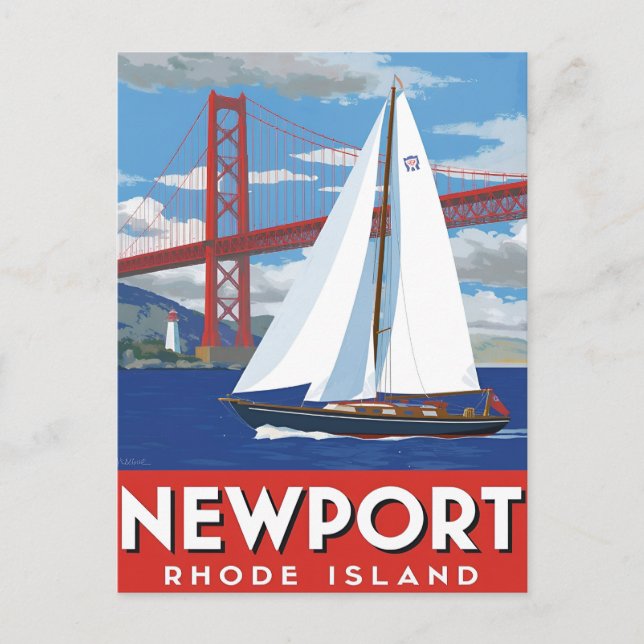 Newport Rhode Island Sailing Vykort (Framsida)