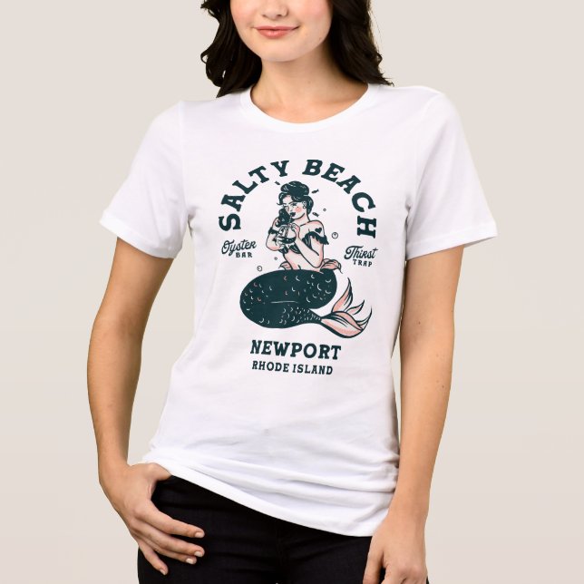 Newport Rhode island Shirt Oyster Pub Sjöjungfru G T (Framsida)