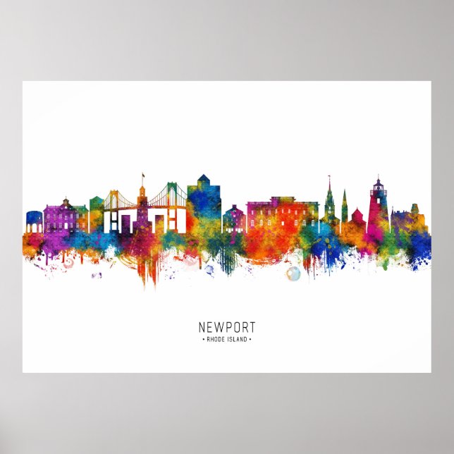 Newport Rhode island USA Skyline Poster (Framsidan)