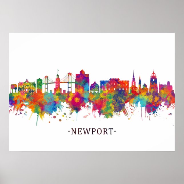 Newport Rhode island USA Skyline Poster (Framsidan)