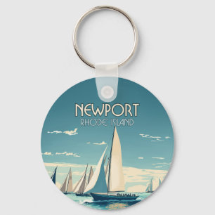 Newport Rhode island Yacht Tävling Vintage Nyckelring