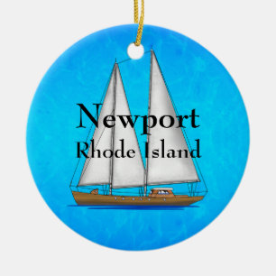 Newport Rhode - ö Julgransprydnad Keramik