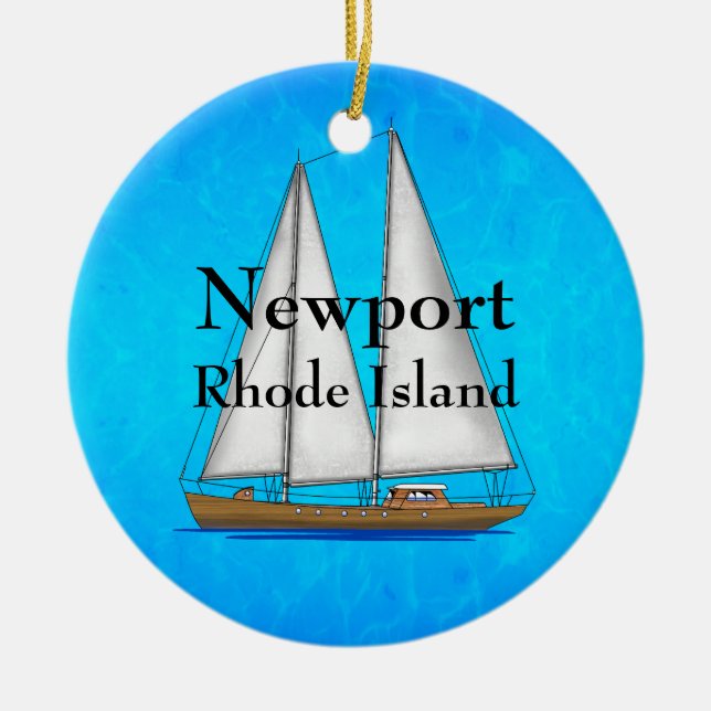 Newport Rhode - ö Julgransprydnad Keramik (Framsidan)