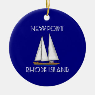 Newport Rhode - ösegling Julgransprydnad Keramik