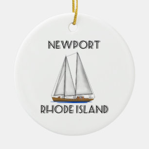Newport Rhode - ösegling Julgransprydnad Keramik