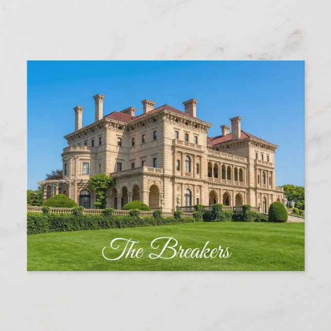 Newport RI Breakers-mansionen Rhode Island Vykort (Framsida)