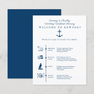 Newport RI Bröllopshelg Itinerary Tidslinje Bilaga
