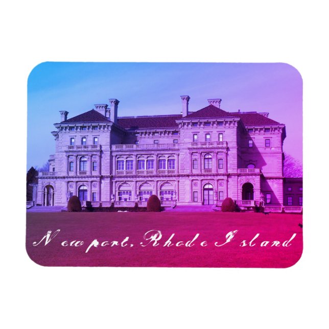 Newport, RI Mansion - Cliff Walk, Ocean Gods Magnet (Horisontell)