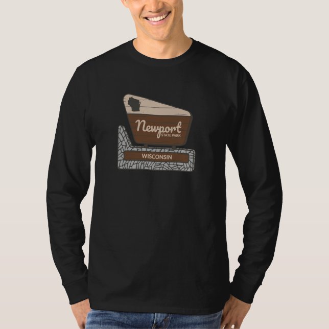 Newport State Park Wisconsin Welcome Sign Vacation T Shirt (Framsida)