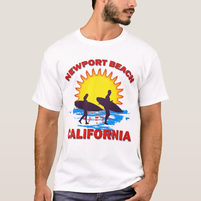 NEWPORT STRAND KALIFORNIEN T SHIRT (Framsida)