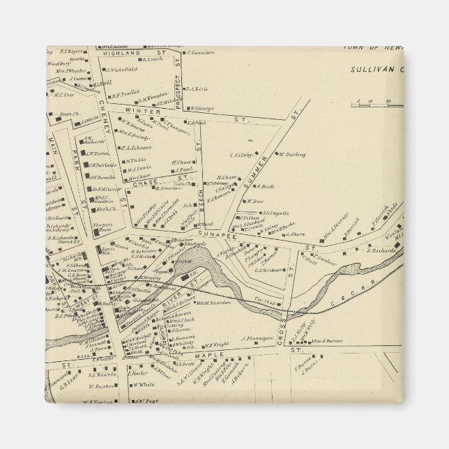 Newport, Sullivan Co Magnet (Framsidan)