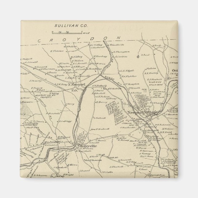 Newport, Sullivan Co Magnet (Framsidan)