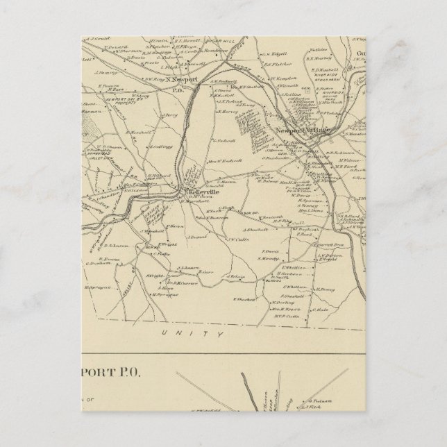 Newport, Sullivan Co Vykort (Framsida)