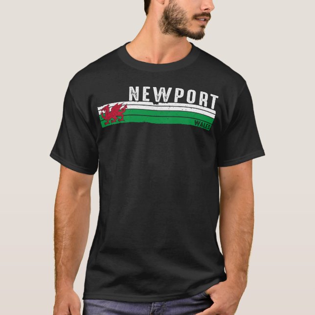 Newport Wales Vibrant Coastal Legacy T Shirt (Framsida)